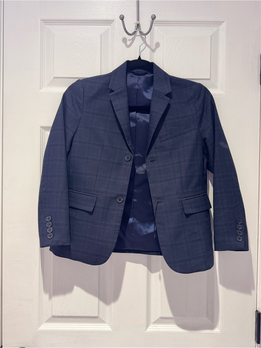 Zara Navy Plaid Sport Coat - Classic Two-Button Blazer size 9